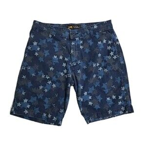 USA Patriotic Men's Size 32 Blue Stars All Over Print 4th July Shorts American